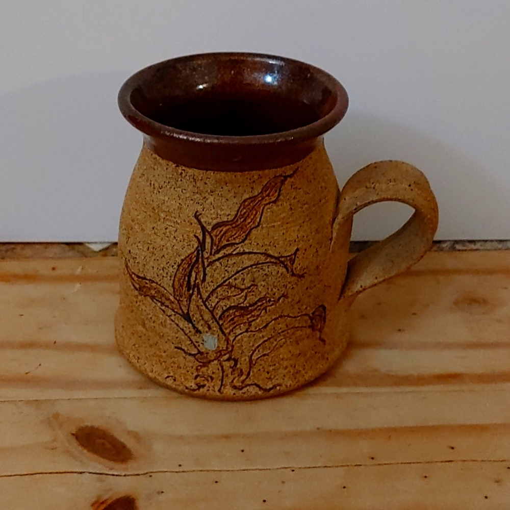 Hand made clay coffee mug